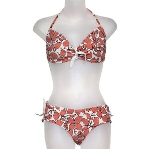 Gap Body Bikini Set Halter Top Hipster Bottom Floral Womens Size Large & Small